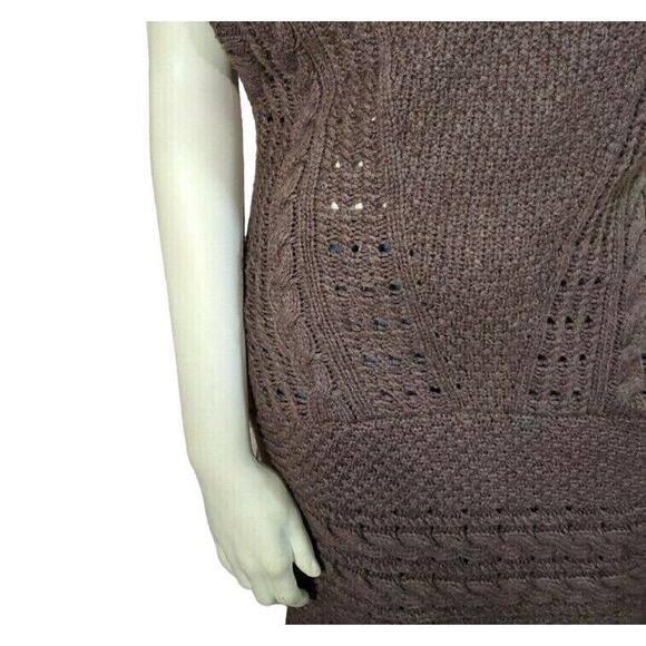 Free People Tunic Sweater S Womens V Neck Sleeveless Chunky Knit Cottage Core - Picture 3 of 6